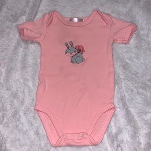 (3 for $10) portfolio pink bunny bodysuit 3-6 month baby girl short sleeve